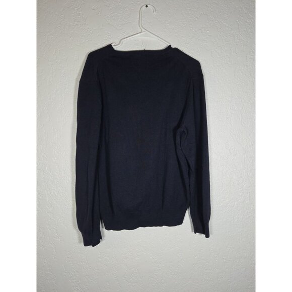 Vintage Polo Ralph Lauren Men's 100% Pima Cotton V-Neck Pullover Sweater XL Navy - Picture 4 of 5